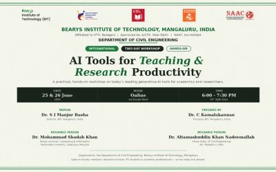 Department of Civil Engineering Successfully Conducted, Two-Days International Workshop on “AI Tools for Teaching & Research Productivity”