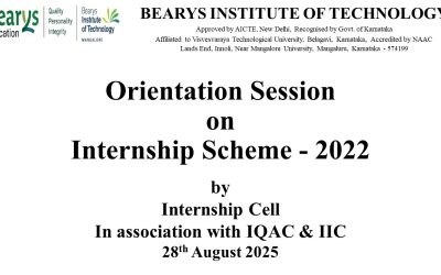 Orientation Programme on VTU Internship Scheme – 2022 for CSE and ECE Final Year Students
