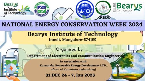 Energy Conservation Week Begins at BIT with Enthusiasm and Awareness Activities