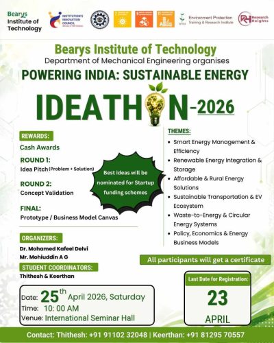 BIT Mechanical Engineering Department Conducts IDEATHON-2026